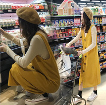 Pregnant womens dress Spring and Autumn New loose size maternity dress out net Red fashion long sleeve pregnant women autumn suit