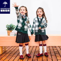 kindergarten clothing spring autumn three piece school uniform children's classwear winter suit british college