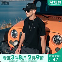 British Roun heavy cotton short sleeve T-shirt Fashion brand simple crew neck half sleeve t-shirt mens summer embroidery dress