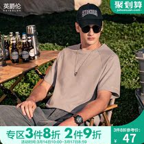 British Juelun Heavy cotton mens short sleeve t-shirt 2022 summer mens European and American simple half-sleeve t-shirt clothes