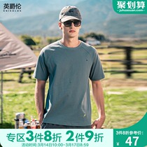 British Juelun Heavy cotton mens short sleeve t-shirt 2022 summer trend street creative embroidery half sleeve t-shirt men