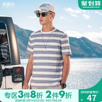 British Knight Striped Short Sleeve t-shirt Mens Crew Neck 2022 Summer New Cotton Navy Wind Sea Soul Shirt Casual T-shirt