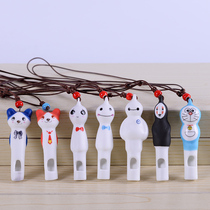 Cartoon whistle childrens toys big white whistle ceramic non-toxic ding-dong cat pendant kindergarten gifts kids gifts