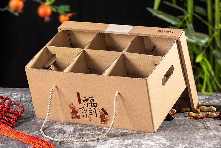 批发春节年货干果水果礼品盒通用牛皮纸特产大礼包包装盒空箱定制