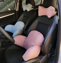日式汽车护腰靠棉麻 加大腰枕办公室椅子靠背垫 车头枕记忆棉颈枕