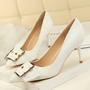 163-1 the European and American fashion professional OL shoes high-heeled shoes high heel with shallow mouth pointed met