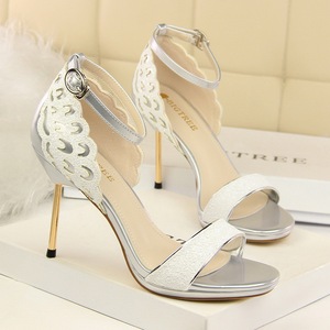 923-11 European and American fashion sexy high heels for women's shoes heel nightclub with waterproof sequins one w