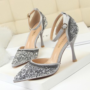 Han edition fashion glasses with high 313-7 with hollow light mouth pointed diamond sequins and women sandals hollow out