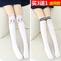 Spring and autumn childrens bottoming socks trousers long tube pantyhose girls summer thin stitching stockings little girl socks