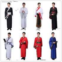 Chinese clothing Tang clothing ancient clothing ancient clothing Han clothing student men men song pants scholar men black Han clothing straight pants deep clothes