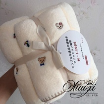Japan purchases 2 sets of bear towel bath towels for the bear The cute suction speed can not kill the towel