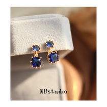 NDblingbbling Shiny Blue Zircons Superior Sensation Small Delicate Mosquito Coil Pan Without Pain Without Ear Clip