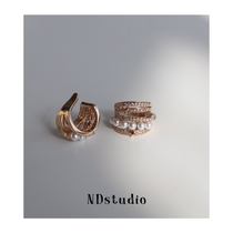 ND icing on the cake ultra-beautiful multilayer pearls star earbone clip advanced sensation lukewarm wind laminated treasure