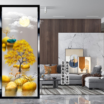 Nordic entry porch art glass custom screen partition double-sided background wall frosted transparent living room bathroom