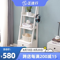 Nordic solid wood bookcase household bedside bookshelf shelf Floor-to-ceiling modern simple living room flower rack storage storage cabinet