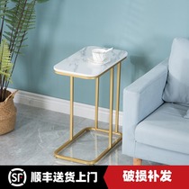 European-style living room marble sofa side several storage side cabinet light luxury creative small coffee table corner few simple household square table