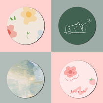 Round mouse pad trumpet small cute female cartoon home desktop is about insin thickened anti-skid writing pad