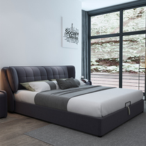 Nordic cloth bed removable and washable 1 8 m double bed modern simple master bedroom wedding bed storage soft bed ins Net red bed