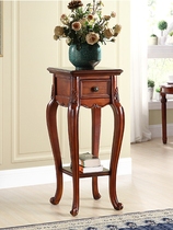 American-style flower stand living room floor-to-ceiling solid wood rack European-style high-end carved art flower pot rack indoor wooden flower table