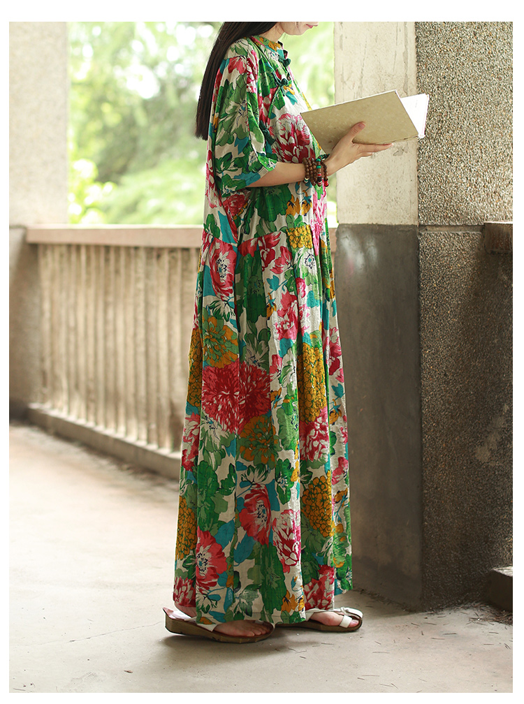 民族风连衣裙女夏2017新款宽松复古中国风中