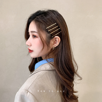 Japanese wild styling plate hair metal one-word clip Korean golden basic bangs clip hairpin side clip set of ten