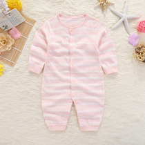 Baby one-piece clothes Summer 3-6 months Long sleeves thin air conditioning Baby Ha Clothes Summer Pyjamas Climbing Clothes