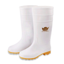 White rain boots sanitary boots food factory cotton boots plus velvet medium-height non-slip oil-proof acid and alkali resistant canteen chef water shoes