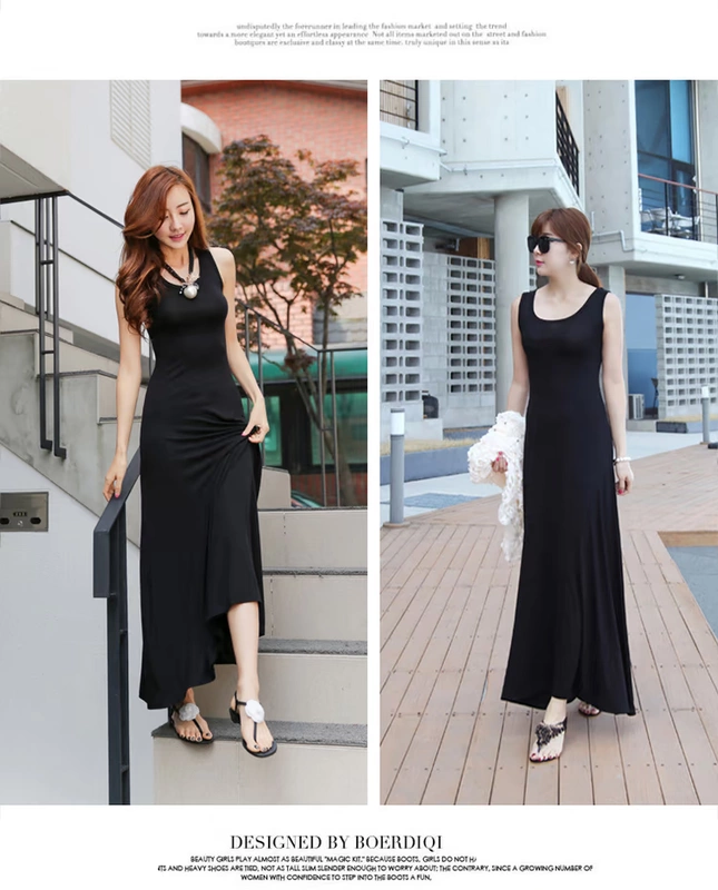 Mùa xuân và mùa hè năm 2021 váy mới của phụ nữ Hàn Quốc váy vest nữ váy dài váy đi biển bohemian - Váy dài