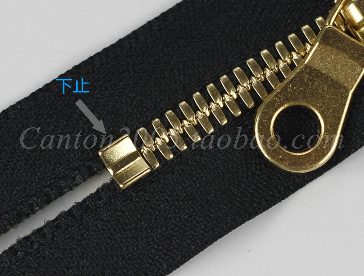 日本 拉链【3号】上下止 上止 下止 头尾止 堵头 亮金色 - 高端拉链
