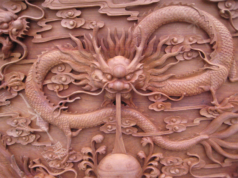 东阳木雕 大龙头 红木雕刻 高大上 中式装修九龙献宝