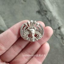 Antique old bronze antiques miscellaneous collection antique Miao Silver Silver Copper Peacock Clothing accessories old goods old objects
