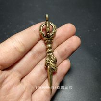 Antique bronze antique miscellaneous collection antique old brass pure copper demon pestle faucet retro old objects