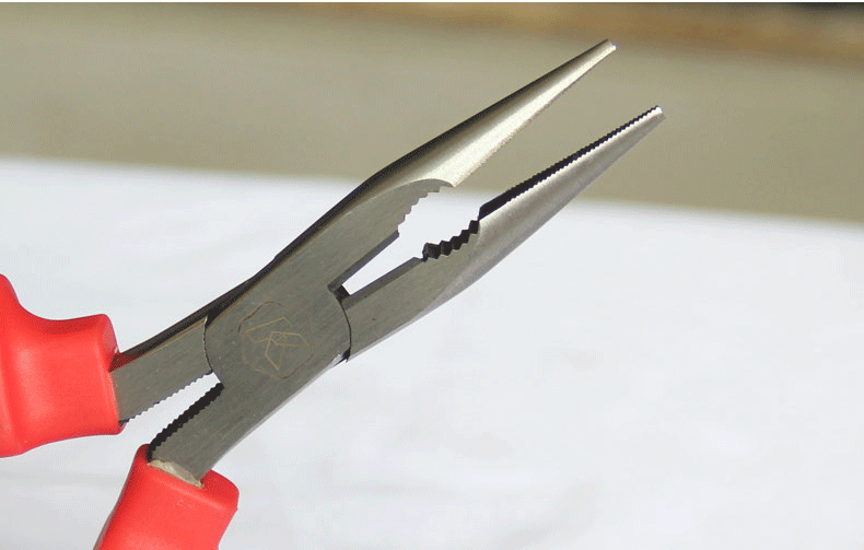 德国k牌工具6寸工业级德式双色复合柄强力尖嘴咀口尖头钳子082502