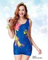 Yingfa Y 1665 civil leisure mercerized printing anti-chlorine flat angle one-piece female swimsuit