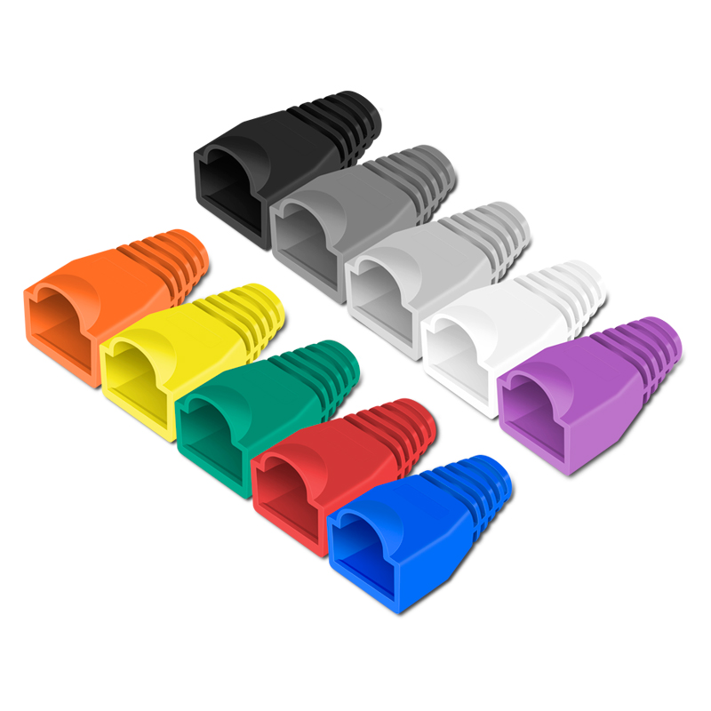cncob super five types of network cable crystal head color sheath rj45 six types of gigabit network protective sleeve plastic claws