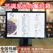 Milk tea shop menu display card ordering menu Desktop bar led crystal light box advertising luminous price list hanging wall