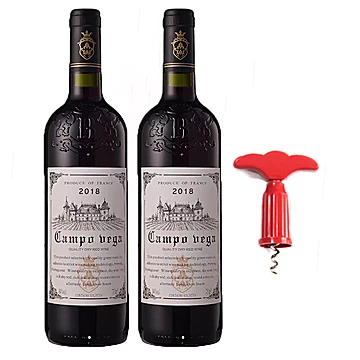 【2瓶】浮雕瓶法国进口系列葡萄酒双支装[100元优惠券]-寻折猪
