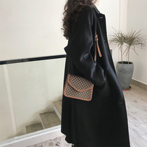 Double-sided wool coat female Korean black Hepburn wind small man long single-breasted woolen coat winter