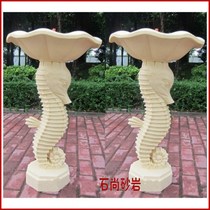 Sandstone Floating Hippo Springs Pool Garden Sandstone Glass Steel Jet Fountain Hotel Villa Garden Decoration Material