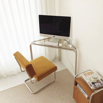 Living room household glass desk designer Nordic study light luxury computer desk simple modern writing desk desk