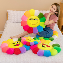Colorful sun flower cushion plush toy cuddle with pillow office chair cushion kindergarten butt cushion sofa floating window