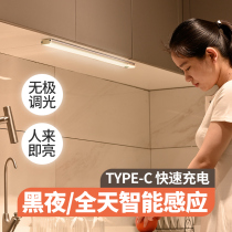 Smart wireless human self-led small night light charging bedroom with night headboard Wardrobe Aisle Home Sensing Lights