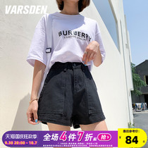 Varsden Walsdan 2022 New Summer Denim Shorts Women High Waist Loose Casual Commuter Pants Women