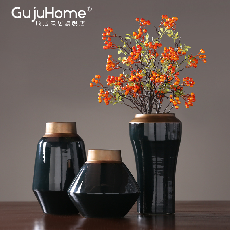 Contracted American light key-2 luxury furnishing articles home decoration ceramic vase inserted between dry flower, flower implement porch example soft outfit
