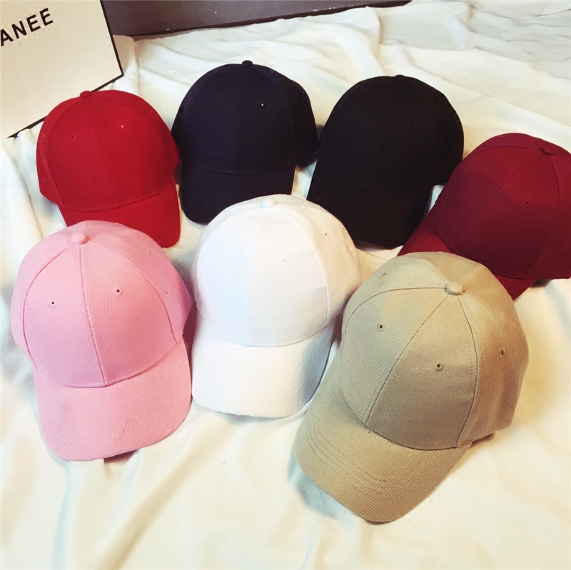 Hat female Korean version of summer solid color wild cap male tide street baseball cap Student couple sunscreen visor