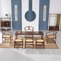 New Chinese style modern simple coffee table simple Zen living room ash wood tea table chair bench solid wood combination guest tea table