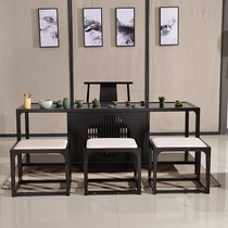 New Chinese desk bookcase bookshelf study solid wood computer desk desk writing desk modern Zen furniture customization