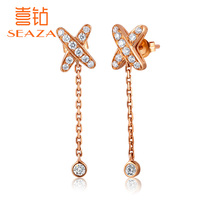 Happy Diamond Red 18K gold rose gold diamond earrings womens exquisite ear jewelry Jewelry earrings gift