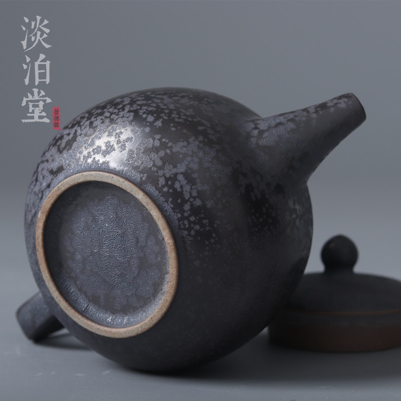 Poly real jingdezhen scene all hand iron black glaze small Japanese JianChan wind ceramic teapot tea pot of kung fu tea set