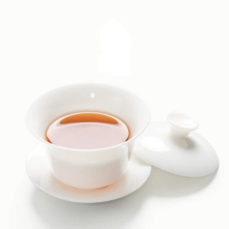 Poly real scene dehua porcelain only three tureen jade ceramic kung fu tea cup China white porcelain tea bowl of tea by hand